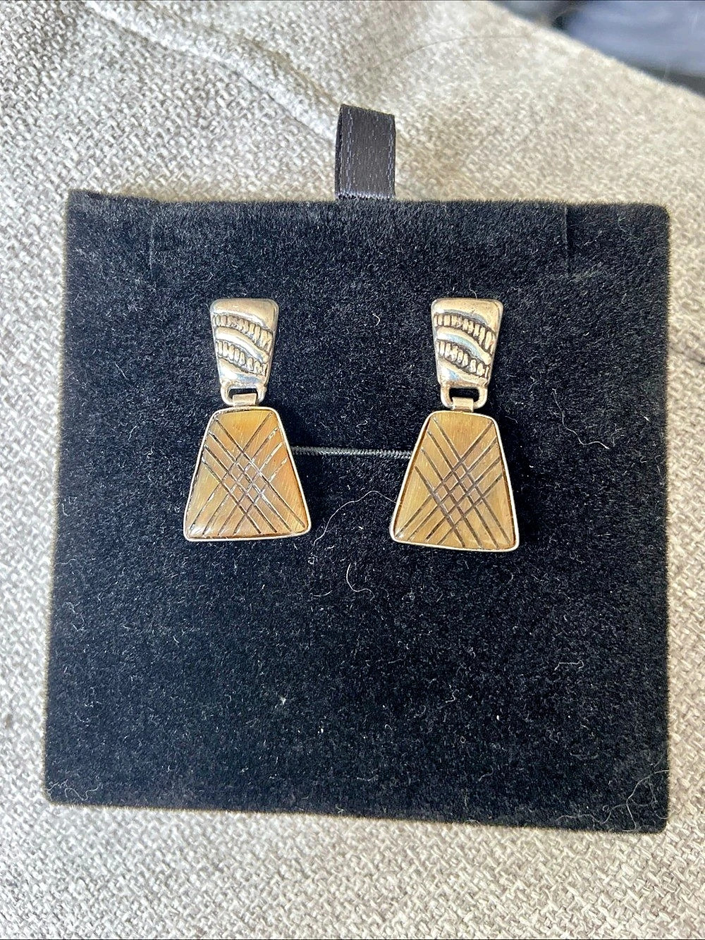 Vintage sterling silver 925 (hematite rutile quartz?) Earrings